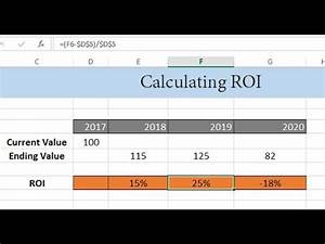 How To Calculate Roi Return On Investment In Excel Youtube