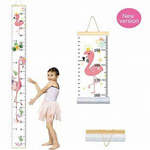 Baby Home Wooden Kids Growth Decoration Height Chart Roll Up Wall