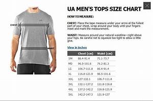 Under Armour Top Size Chart Size Chart Mens Tops Tops