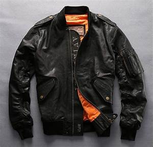 Ma1 Flight Jacket Avirex Mens Leather Jacket Sheepskin Genuine Leather
