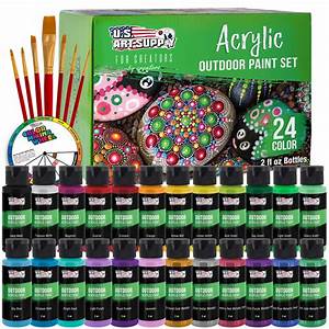 U S Art Supply Professional 24 Color Set Of Outdoor Acrylic Paint In 2