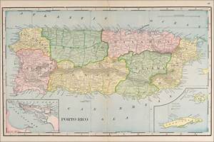 Poster Many Sizes Map Of Puerto Rico 1901 Ebay