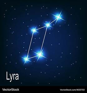 Constellation Lyra Star In The Night Sky Vector Image