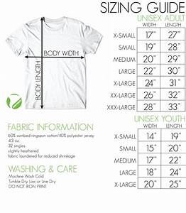 Size Chart Fabric Care Shirtnado