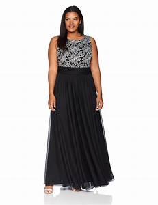  Howard Women 39 S Size Rushed Waist Gown Black Silver 24 Plus