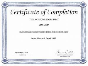 Excel 2013 Certificate