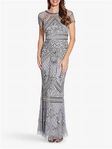  Papell Sequin Evening Dress With Beaded Waist Detail Silver