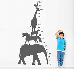 Tower Animals Height Chart Decal Tenstickers