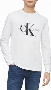 Calvin Klein Men 39 S Long Sleeve Logo T Shirt Amazon Co Uk Clothing
