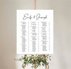 Alphabetical Wedding Seating Chart Seating Chart Template Up Etsy In