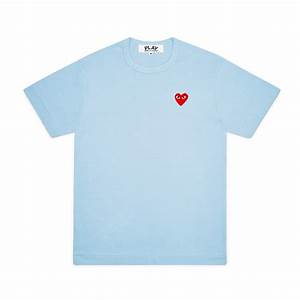 Play Comme Des Garçons T Shirt Colourful Blue Red Heart Emblem