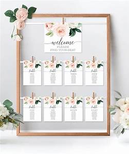 Wedding Seating Chart Template Printable Seating Cardstable Etsy