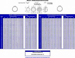 External Circlip Size Chart Metric