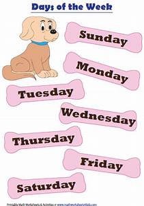 Days Of The Week Chart Free Printable Calendar For Kids Free