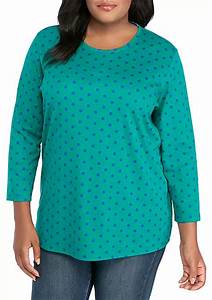  Rogers Plus Size 3 4 Sleeve Country Dot T Shirt Belk