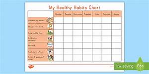 My Healthy Habits Chart Worksheet Worksheet Twinkl