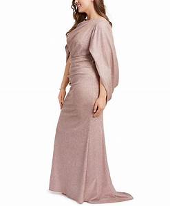 Betsy Adam Plus Size Galaxy Glitter Draped Gown Reviews Dresses