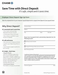 free chase bank direct deposit form pdf eforms