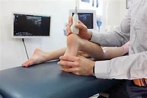 ultrasound of caucasian childs heel diagnosis stock photo download