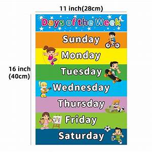 Months Of The Year Chart 18x24 Days Of The Week Counting Chart Shapes 6