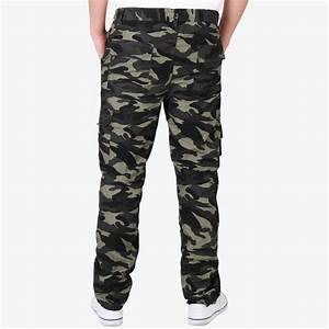 Mens Combat Military Army Camouflage Cargo Camo Trousers Pants Casual