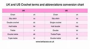 Uk And Us Crochet Conversion Chart With Abbreviations Bella Coco By