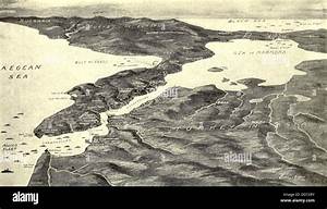 World War 1 Map Of The Turkish Straits Of The Dardanelles With The