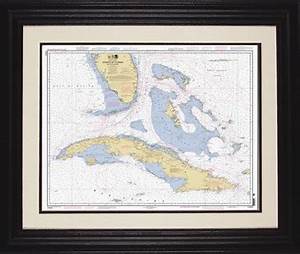 Framed Nautical Charts Maps