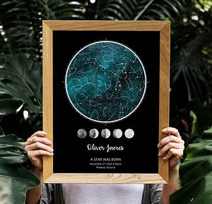 The Day You Were Born Custom Star Map Constellation Chart Map Of The