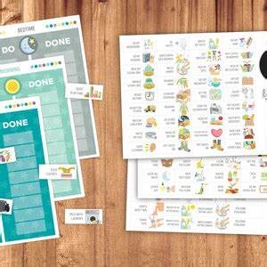 To Do Chart For Kids Daily Routine Printable Chart Cards Etsy