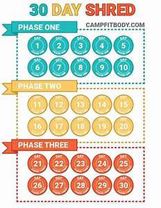 Jillian 30 Day Shred Chart