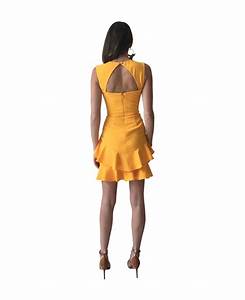  Vallance Havana Mini Dress Yellow Size 8 The Volte