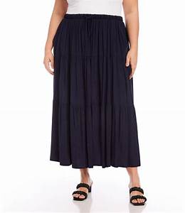  Kane Plus Size Tiered Midi Skirt Dillard 39 S