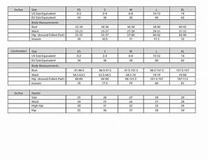 Street Size Guide Clothing