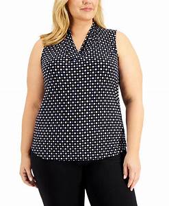 Anne Klein Plus Size Pearly Dot Pleated Top Macy 39 S