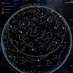 Stars And Constellations Glow Map Night Sky Poster By Maps