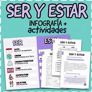 Ser Y Estar Present Infographic Chart 3 Worksheets Spanish 1 2