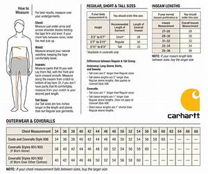 Carhartt Size Chart Broberry Manufacturing Inc