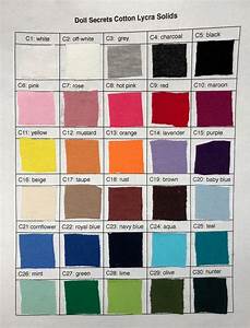 Cotton Lycra Solid Color Fabric Chart Dollsecrets