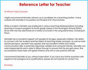 Recommendation Letter Sample For Student From Teacher