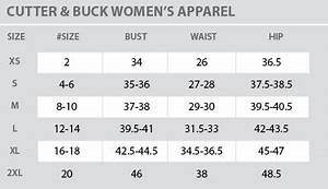 Cutter Buck Size Chart Women