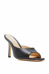 square toe mule noir nappa leather leather lining and sole 95mm