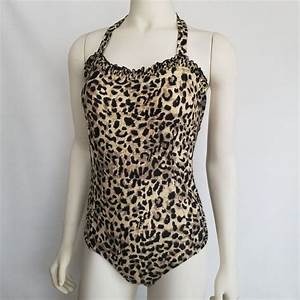  Simpson Leopard Print Swimsuit Bathing Suit Ruffle One Piece S