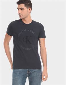 Buy Calvin Klein Men Navy Slim Fit Short Sleeve T Shirt Nnnow Com