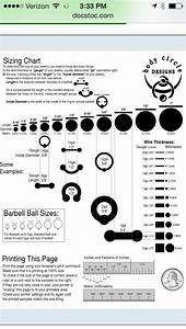 Body Jewelry Size Chart Guide Tattoos Body Piercings Pinterest