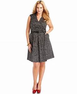  simpson plus size dress v neck polka dot with belt dresses