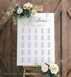 Alphabetical Seating Chart Template Wedding Seating Poster Seating
