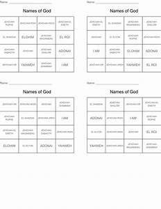 Free Printable Names Of God Chart