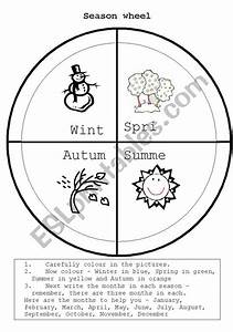 English Worksheets Seasons Wheel