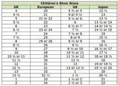 Clothing Size Conversion Charts Children 39 S Shoes Sizes Conversion